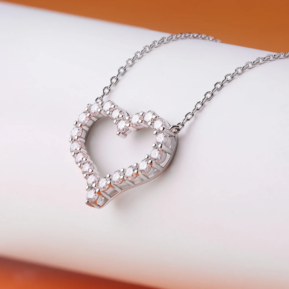 Open Heart Moissanite Necklace — photo 7