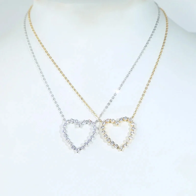 5A CZ Hollow Heart Pendant — photo 7