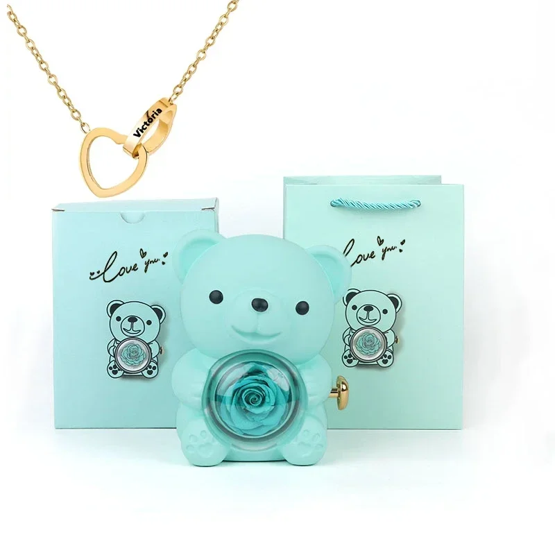 Rose Bear Box with Engraved Necklace — photo 7