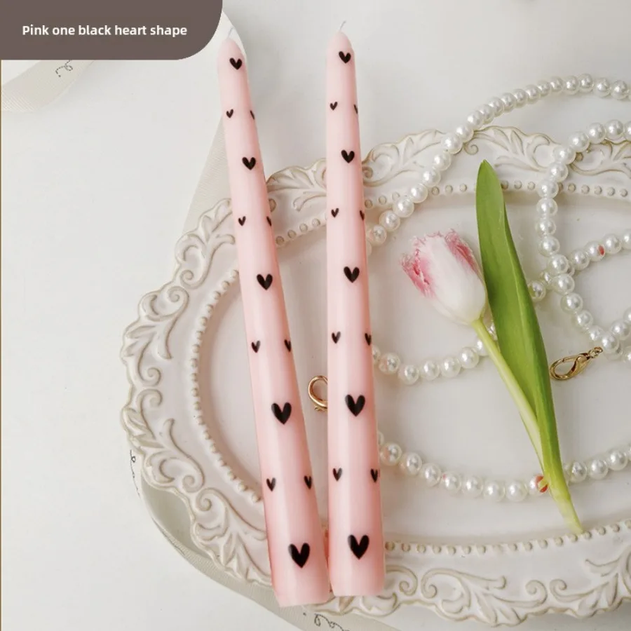 Printed Heart Taper Candles — photo 5