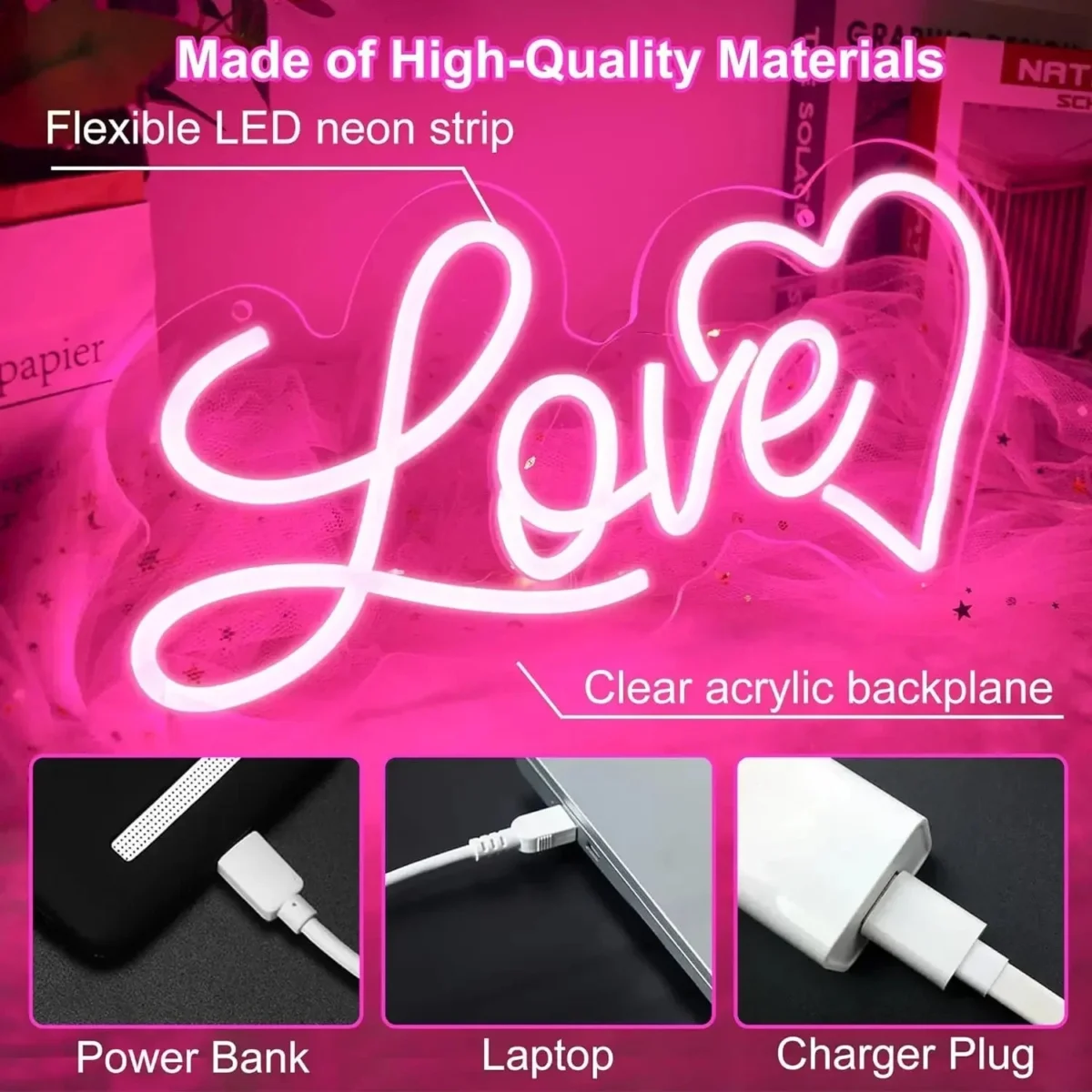 Love Heart Neon Wall Sign — photo 3
