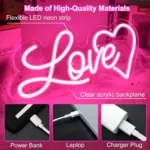Love Heart Neon Wall Sign — view 3