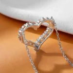 Open Heart Moissanite Necklace — photo 3