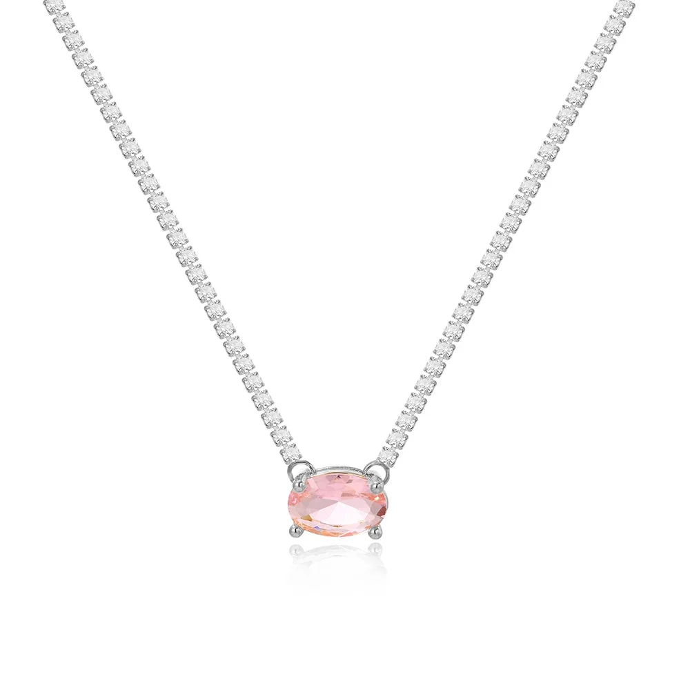 18K CZ Heart Tennis Necklace — photo 16