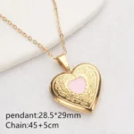 Floral Heart Locket Necklace — view 11
