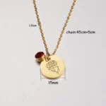 Birth Flower Disc Necklace — photo 4