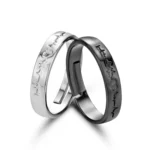 ECG Heart Couple Open Rings — photo 3