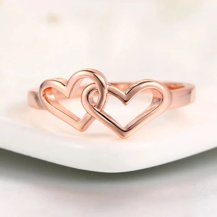 Double Heart Lover Ring — view 2
