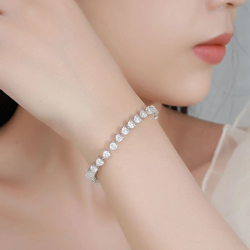Heart Moissanite Tennis Bracelet — photo 5