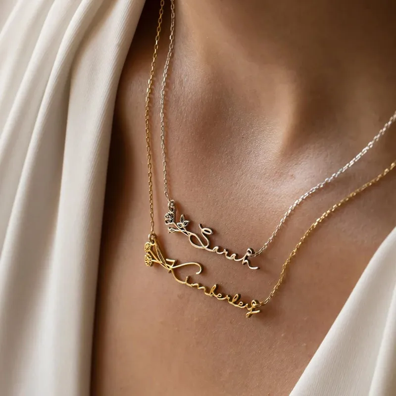 Birth Flower Name Necklace — photo 5